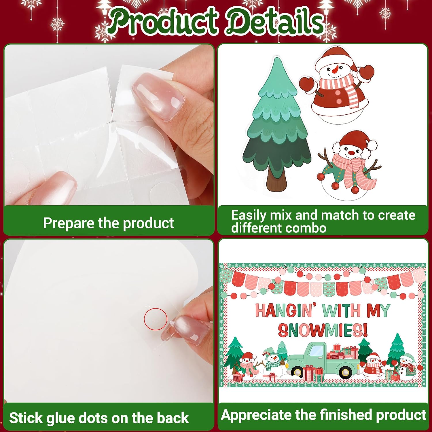 Christmas Bulletin Board Sets,Winter Snowman Hangin’ with My Snowmies Decor image 3