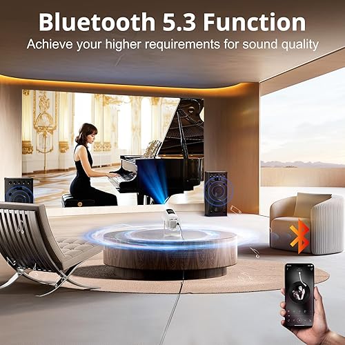 Miniatura 6 de Pericat Proyector 15000L 4K Native 1080P, proyector portátil giratorio de 210, proyector de película al aire libre compatible con laptop, PC,