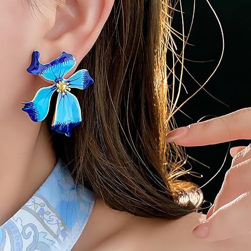 Miniatura 4 de Aretes de flores plateadas medievales vintage para mujer, hipoalergénicos