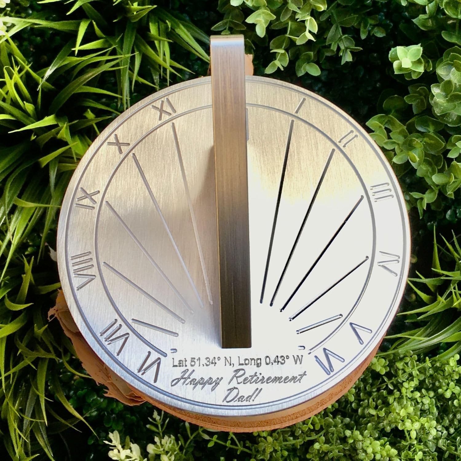 Retiremement Gift Sundial Custom Engraved - Unqiue for Your Location Retiremement Gift for Men or Women - 65th Birthday Celebration Gift - Gift for Collegue, Friend or Family (6 inch) - Image 9
