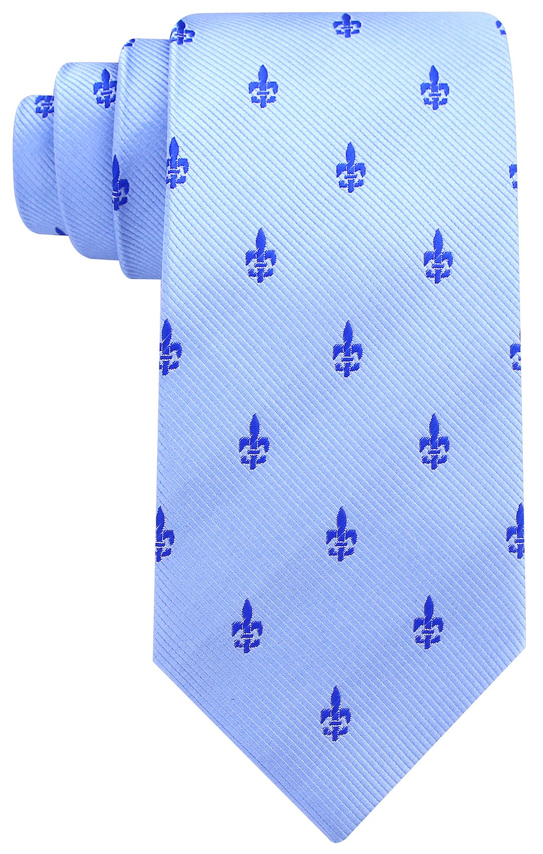 Fleur De Lis Ties for Men - Woven Necktie - Mens Ties Neck Tie by Scott Allan, Blue W/ Navy Blue, 3 x 59 Inches