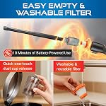 Pocket Vac Reach Handheld Vacuum w/ 3ft Extension Wand – Cordless 2-in-1 Blower & Portable Car Vacuum Cleaner, Mini Hand Vacuum for Furniture, Keyboard & Tight Spaces - w/ 8-Piece Attachment Kit