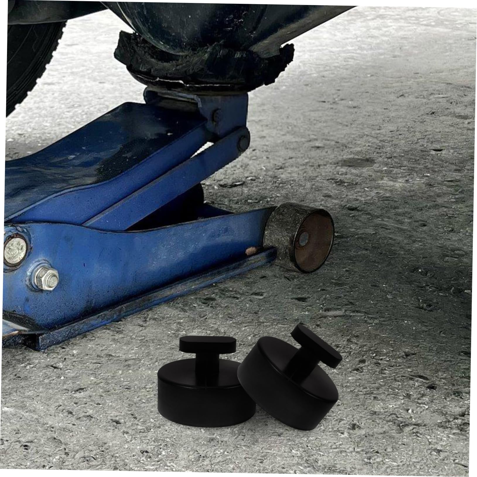 NUOBESTY 4 Set Blocco Di Gomma Ascensore Per Auto Martinetto Di Sollevamento Cuscinetti Per Martinetti Da Pavimento Accessori Per Auto Tampone Gomma Da Cancellare Nero 4 Pezzi*4