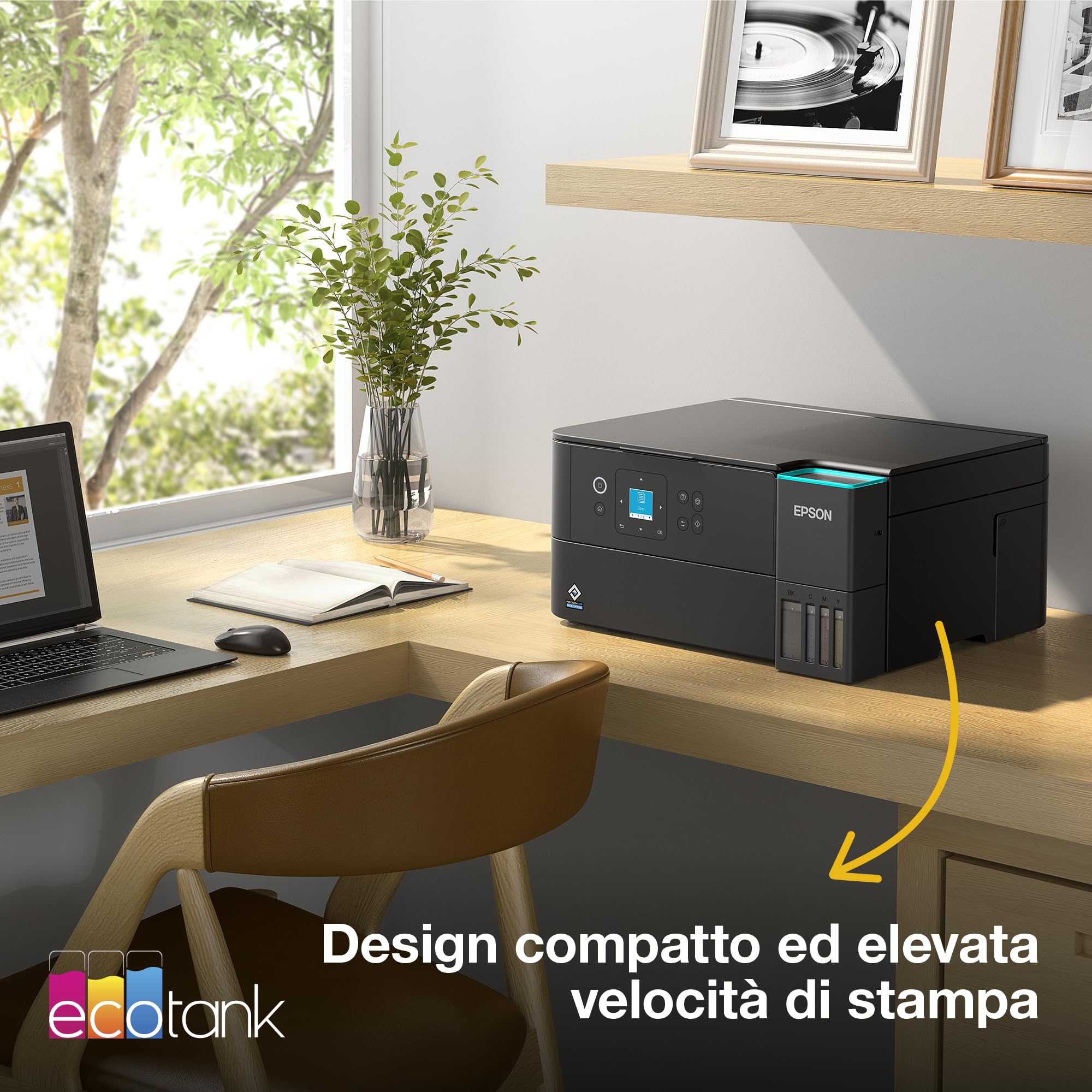 Epson EcoTank ET-2955 Stampante A4 Wi-Fi Stampa Copia Scansione Fronte/Retro Display LCD 3.7 cm 3 Anni Inchiostro Inclusi
