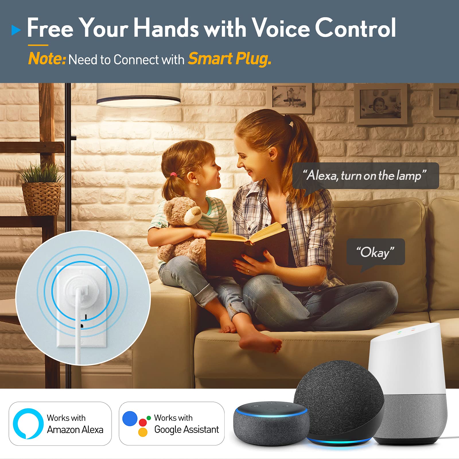 Outon LED Floor Lamp, 3 Color Temperatures Modern Lamp with Rotary