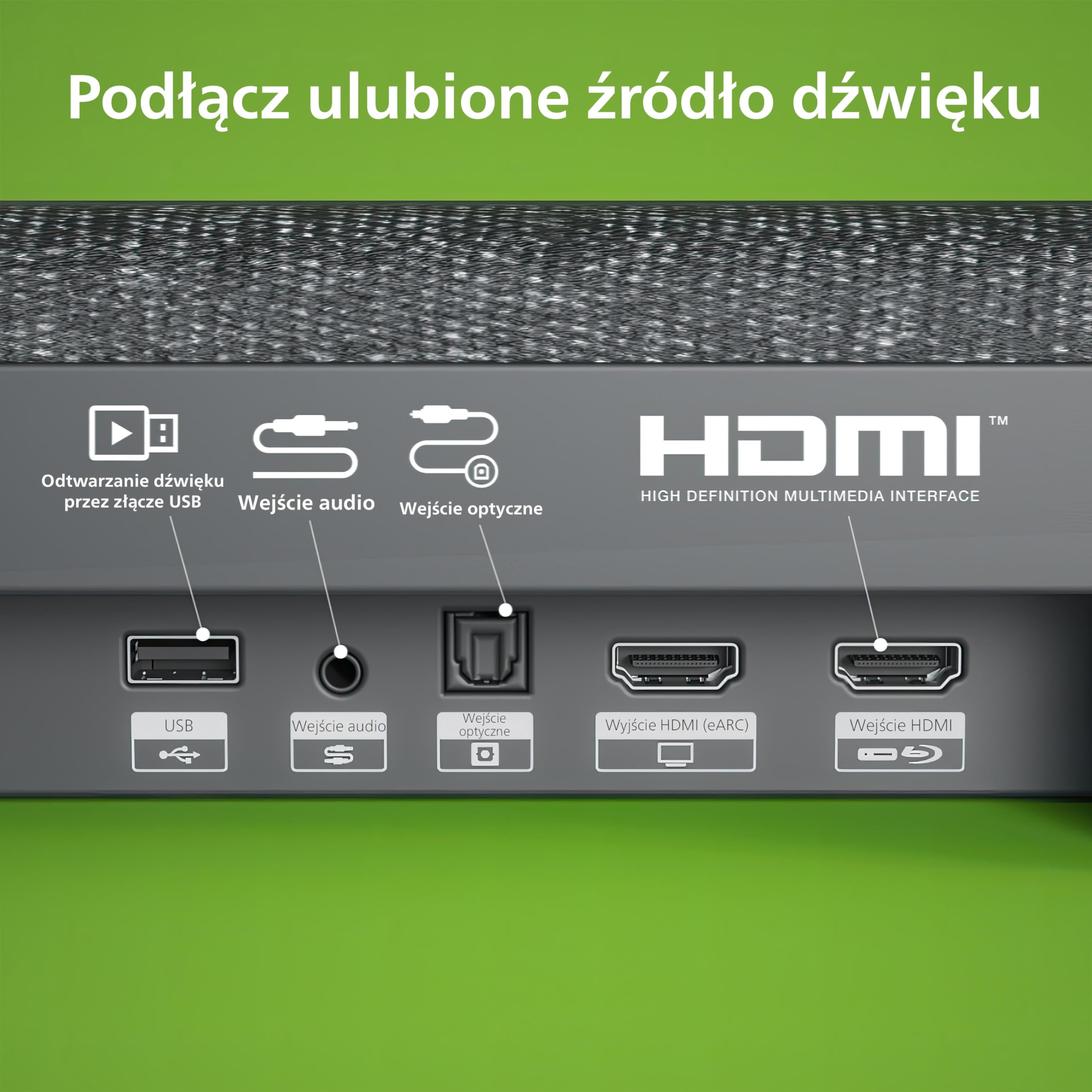 Philips TAB7908/10 Soundbar 5.1.2 z Bezprzewodowym Subwooferem | 740W | Dolby Atmos | DTS Virtual:X | Dźwięk Przestrzenny | Gotowy na Roku TV | Philips Easylink | Pilot | Uchwyt Ścienny | Czarny