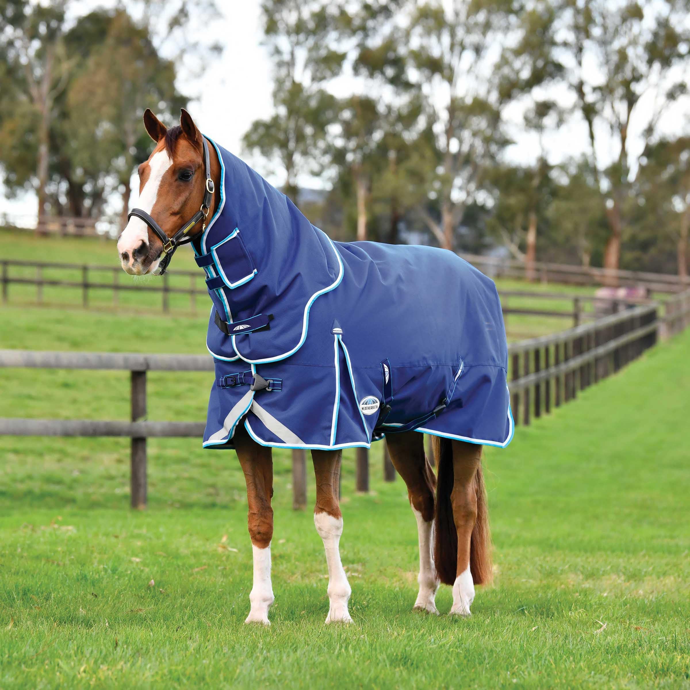 WeatherBeeta ComFiTec Ultra Hardi Detach-A-Neck Medium, Blue/Bright Blue/White, 75