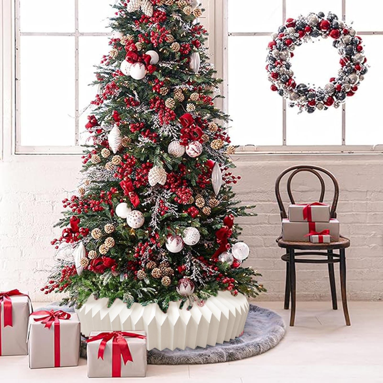 Decorazione natalizia con colletto per albero di Natale pieghevole