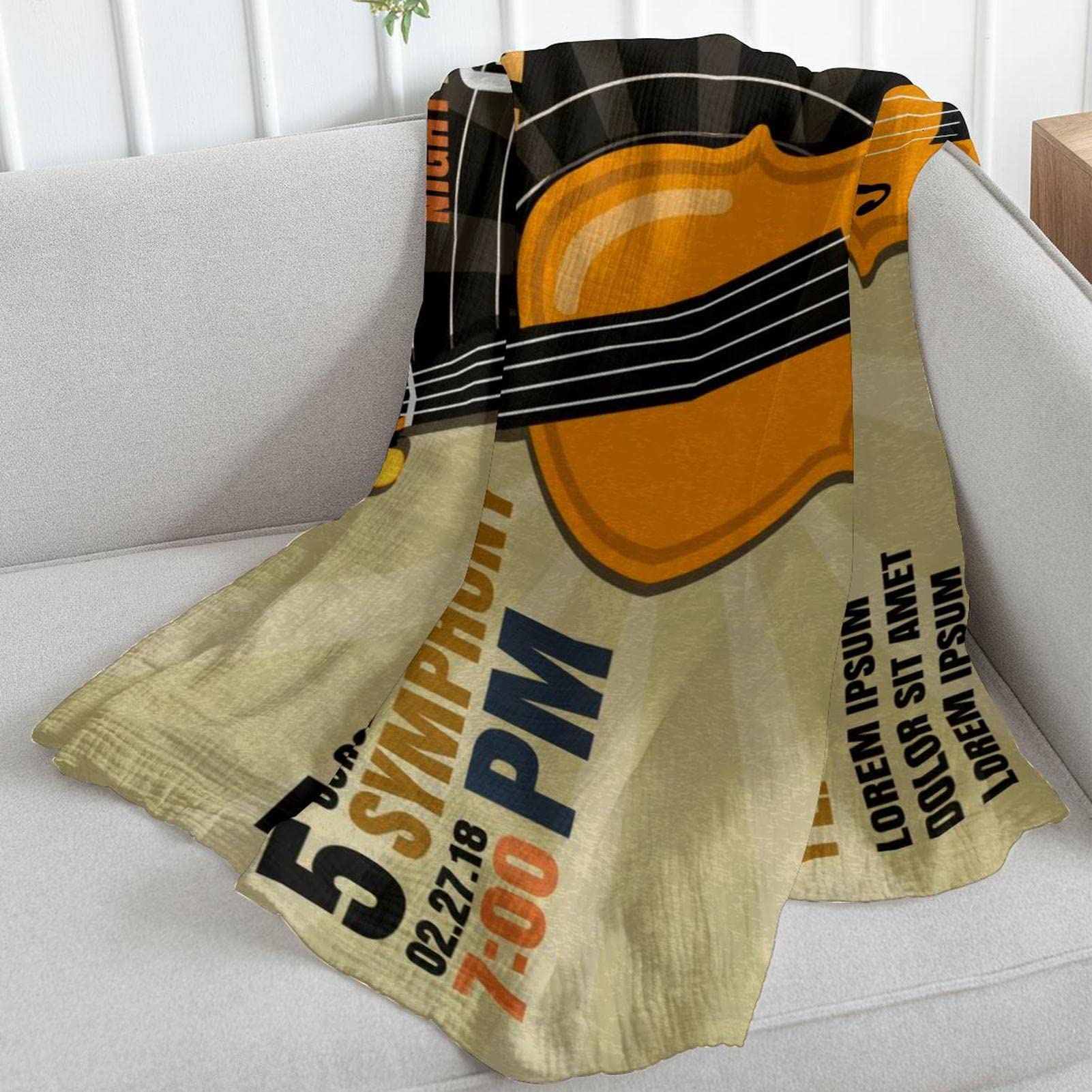 Coperta in pile per divano, divano o letto, accoglienti e morbide coperte per festival di musica classica