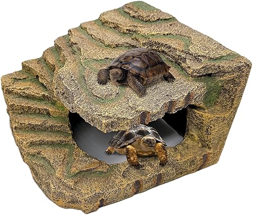 Miniatura 8 de kathson Plataforma para descansar tortugas, terraza, rampa de escalada de resina, muelle de resina, decoración de tanque de reptiles, escondites de