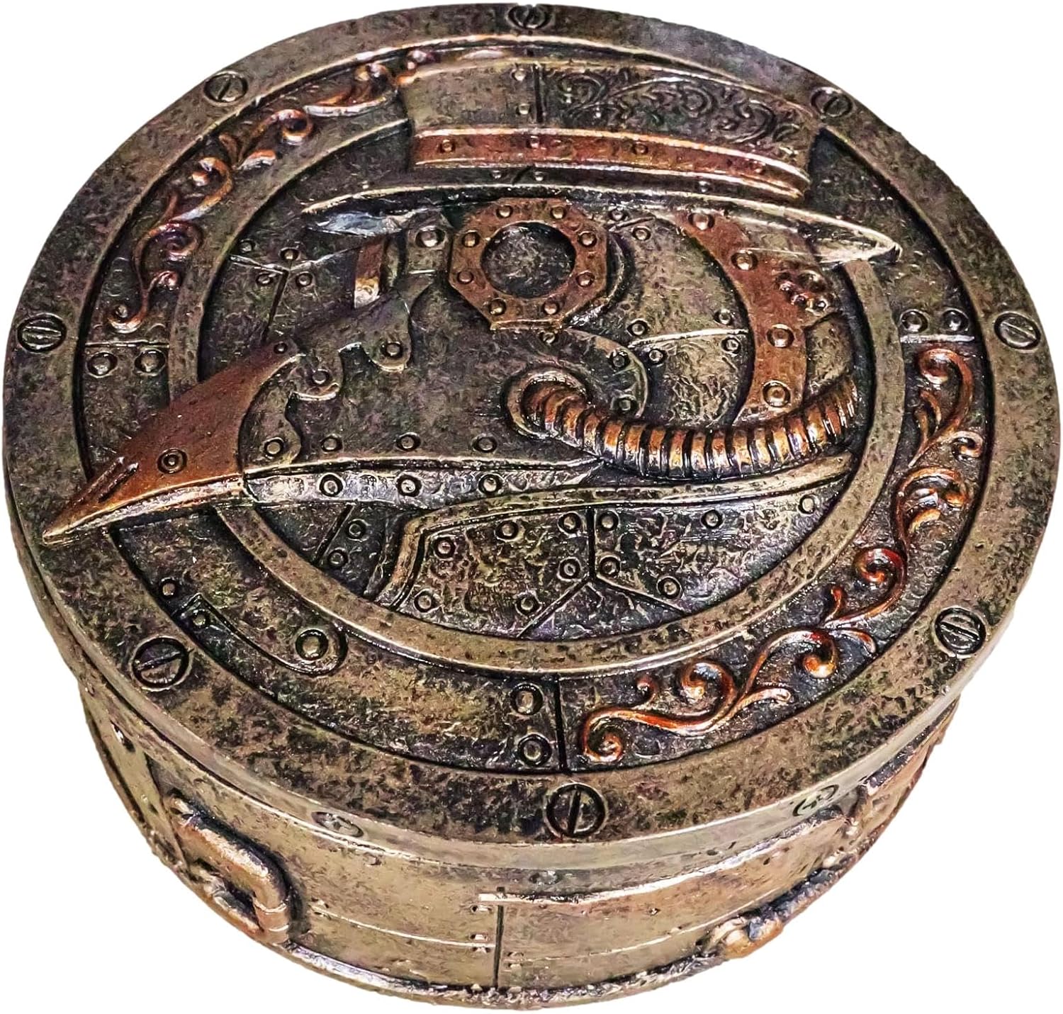 Ebros Gift Gothic Alchemy Black Death Steampunk Plague Doctor Decorative Jewelry Box Figurine Victorian Industrial Sci Fi Edgar Poe Bird Beak Sculptures