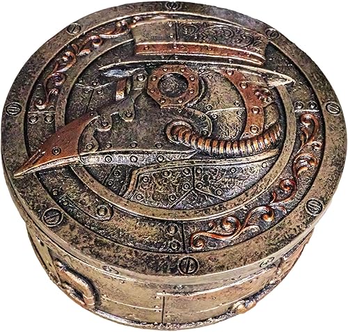 Ebros Gift Alquimia gótica Black Death Steampunk Placa Doctor Decorativo Joyero Figurita Victoriana Industrial Sci Fi Edgar Poe Bird Beak Esculturas