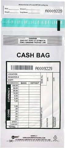 Clear Plastic Small Bank Deposit Bags for Cash, Pack of 1000, 5x9 inches, Tamper