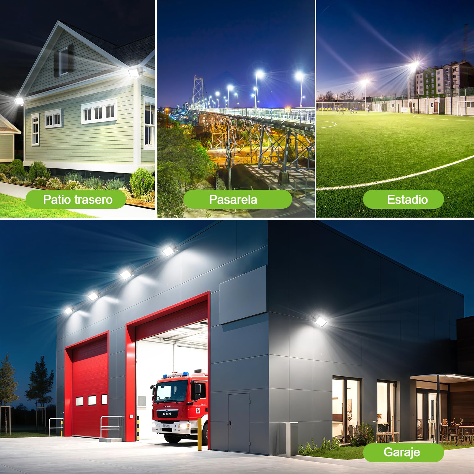 Sararoom Foco LED Exteriore con Sensor de Movimiento 150W, 15000LM Foco Proyector LED, 2pz 6500K Blanca fría Luz de Seguridad, IP65 Impermeable Floodlight para Jardín Garaje Patio Estadio Hotel Naves