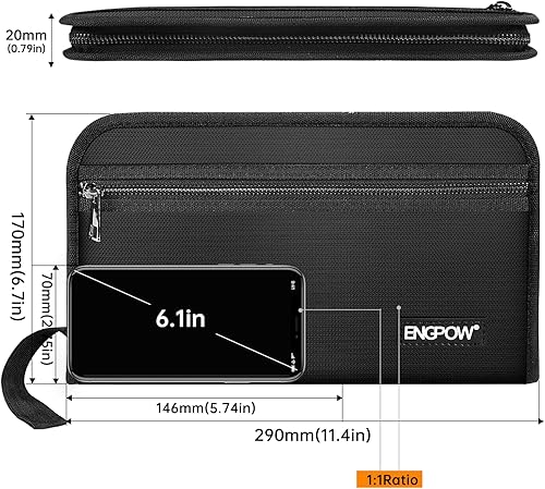 Miniatura 6 de ENGPOW Organizador de cupones de recibos, carpeta de archivos expandible de 13 bolsillos ignífugos, organizador de archivos pequeño de acordeón,