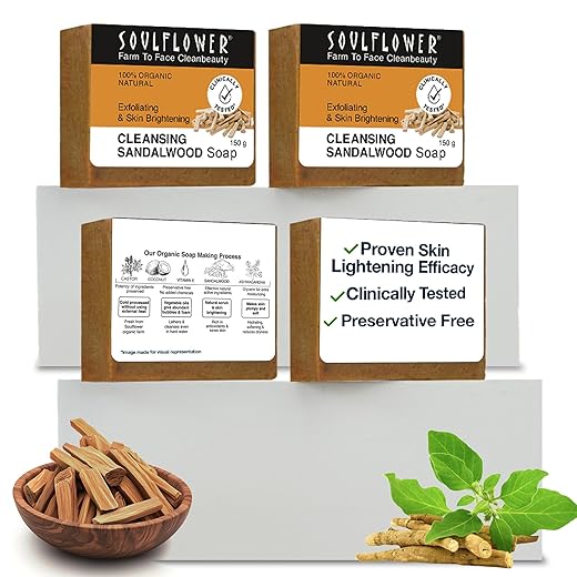 Soulflower Handmade Sandalwood Brightening Soap Pack
