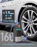 8000A Car Battery Booster Pack, 160PSI Jump Starter with Air Compressor (10L Gas/All Diesel), Portable Power Bank with Auto-Off Tire Inflator, LCD Display, Smart Jumper Cables,Flashlight