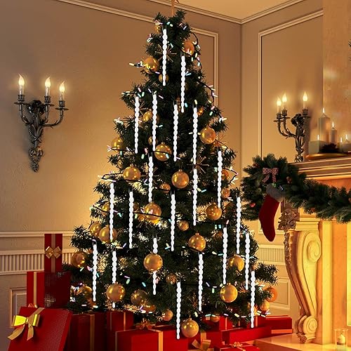 Vista 83 de 30 piezas de carámbanos de plástico retorcidos de plástico de carámbanos de Navidad, decoración colgante para árbol de Navidad, fiesta de Navidad