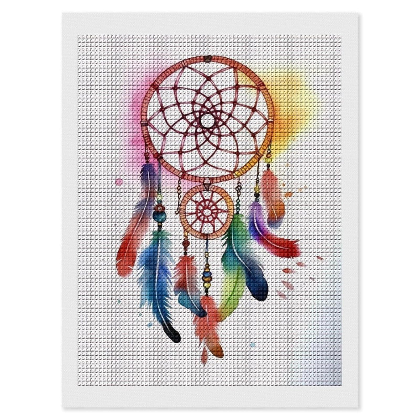 Watercolor Dream Catcher Diamond Art Kits for Adults, DIY 5D Diamonds Painting Kits for Beginner, Round Full Drill Diamond Dots Painting, 12"x16" Diamonds Pictures Gem Art and Crafts Wall Decor