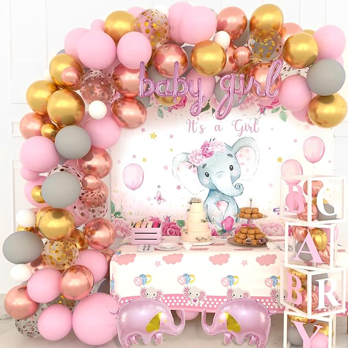 Baby Shower Decorations for Girl Elephant Balloon Garland