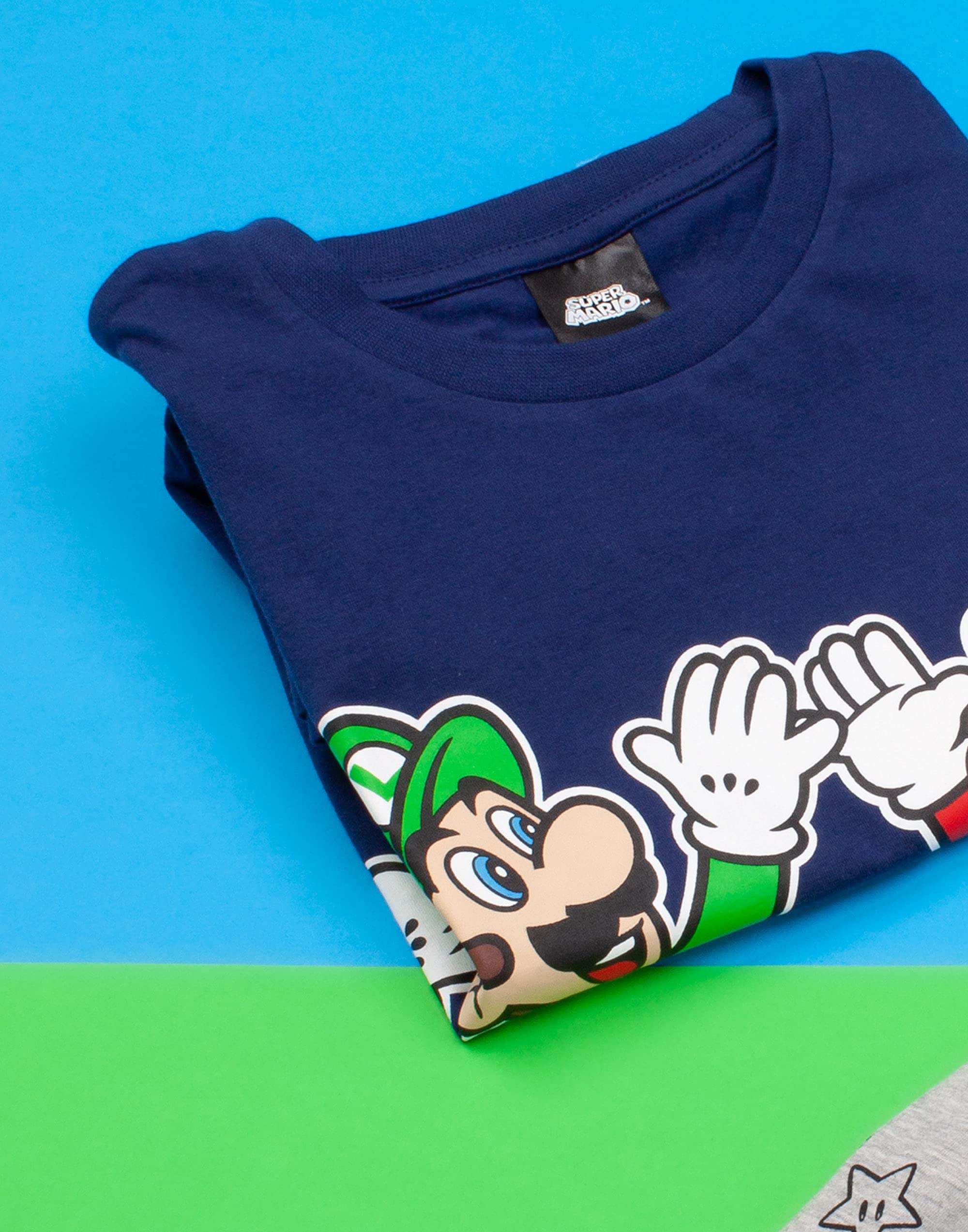 Super Mario Nintendo Pajamas Boys Kids Luigi Bleu ou Red Short PJS
