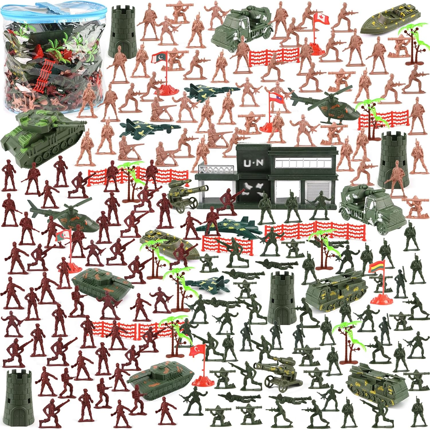 3 otters 307PCS Army Men Military Set, Military Battle Group Plastic Army Men Toy Soldiers for Kids Birthday Gift with Storage Container 3 otters 307PCS Army Men Military Set, Military Battle Group Plastic Army Men Toy Soldiers for Kids Birthday Gift with Storage Container