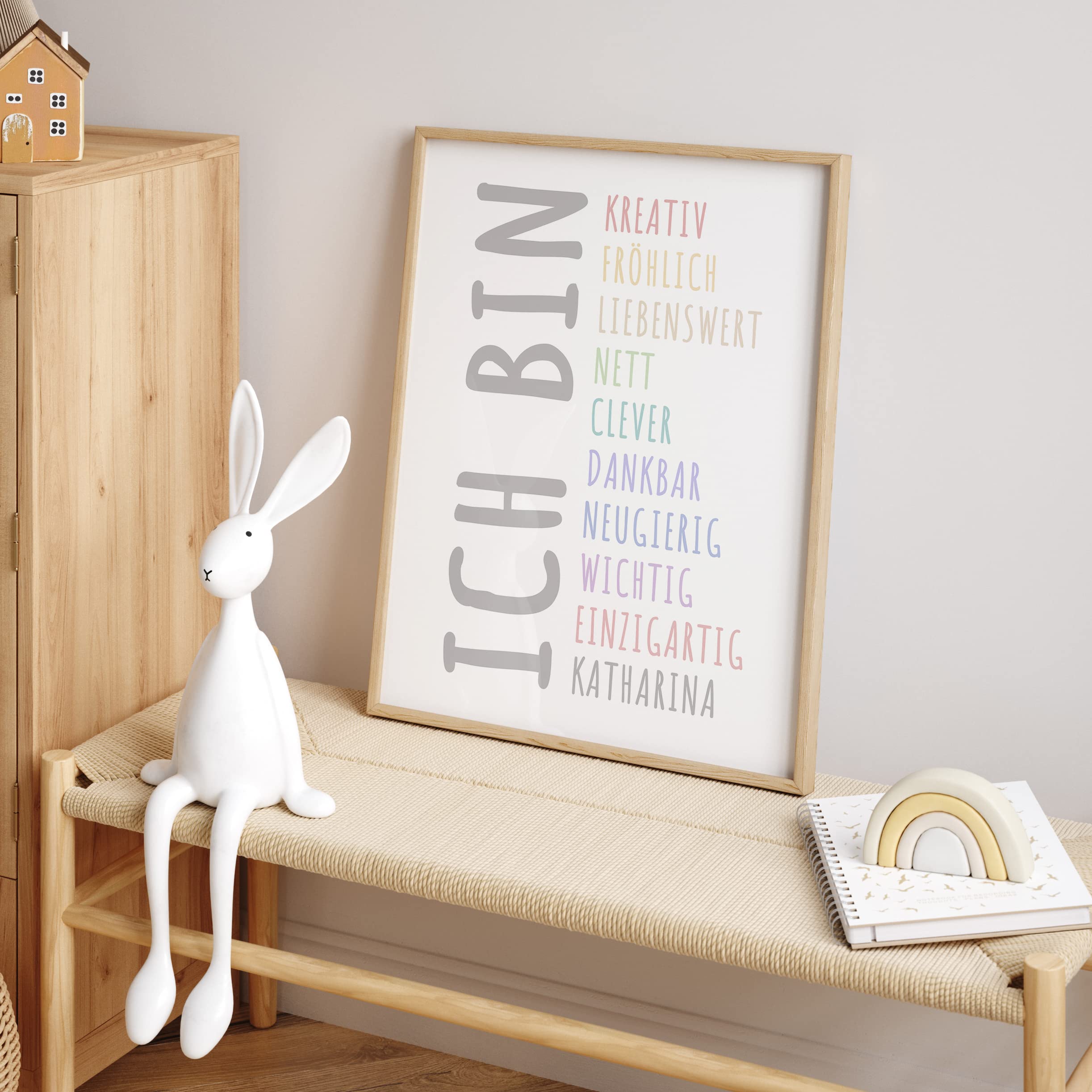 DEL MÀ Wandbild 'Sei Frech Und Wild' - Kinderzimmer Deko Mit Rahmen