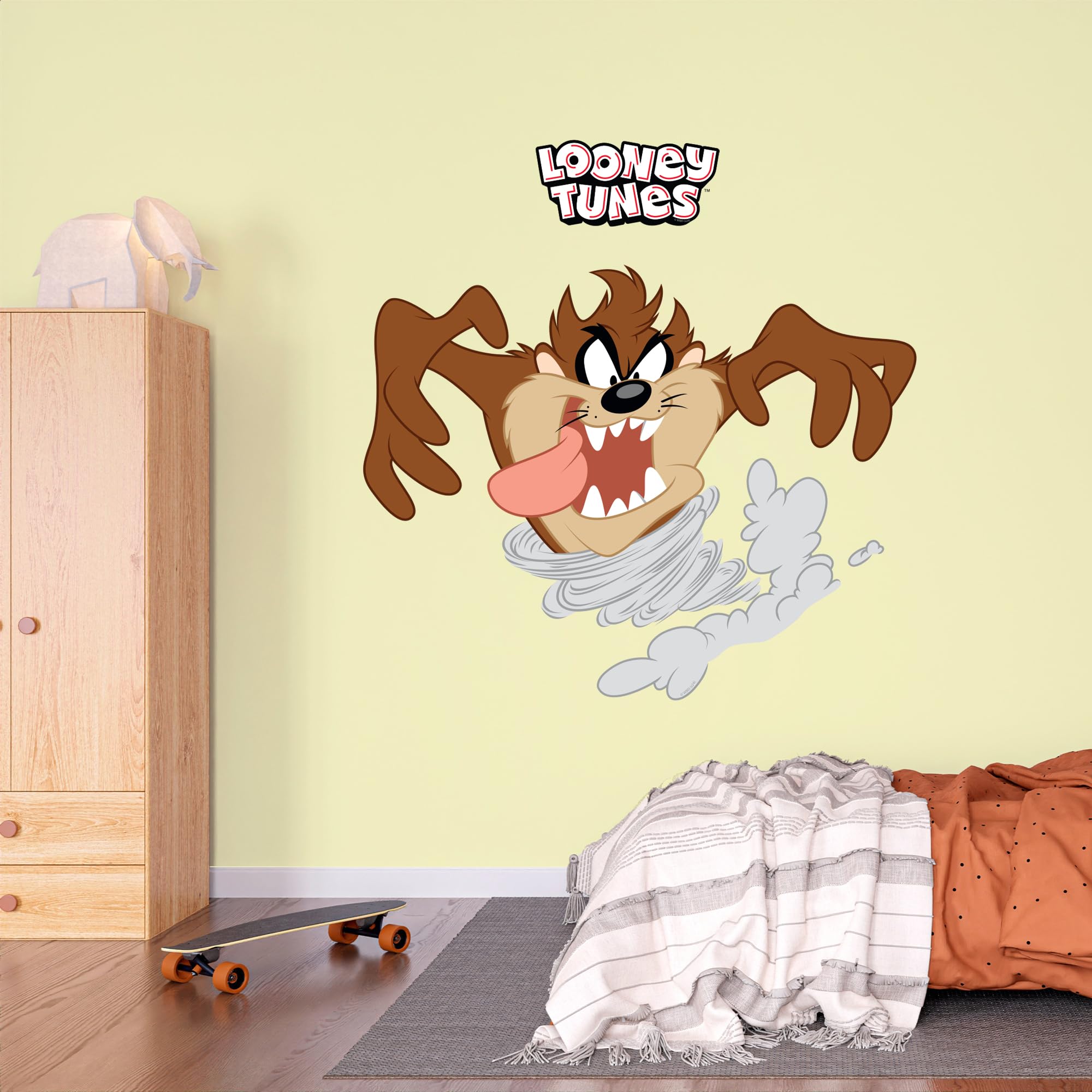 Looney Tunes Wall Sticker - Taz Tornado Wall Decal Art (60cm Width x 45cm Height)