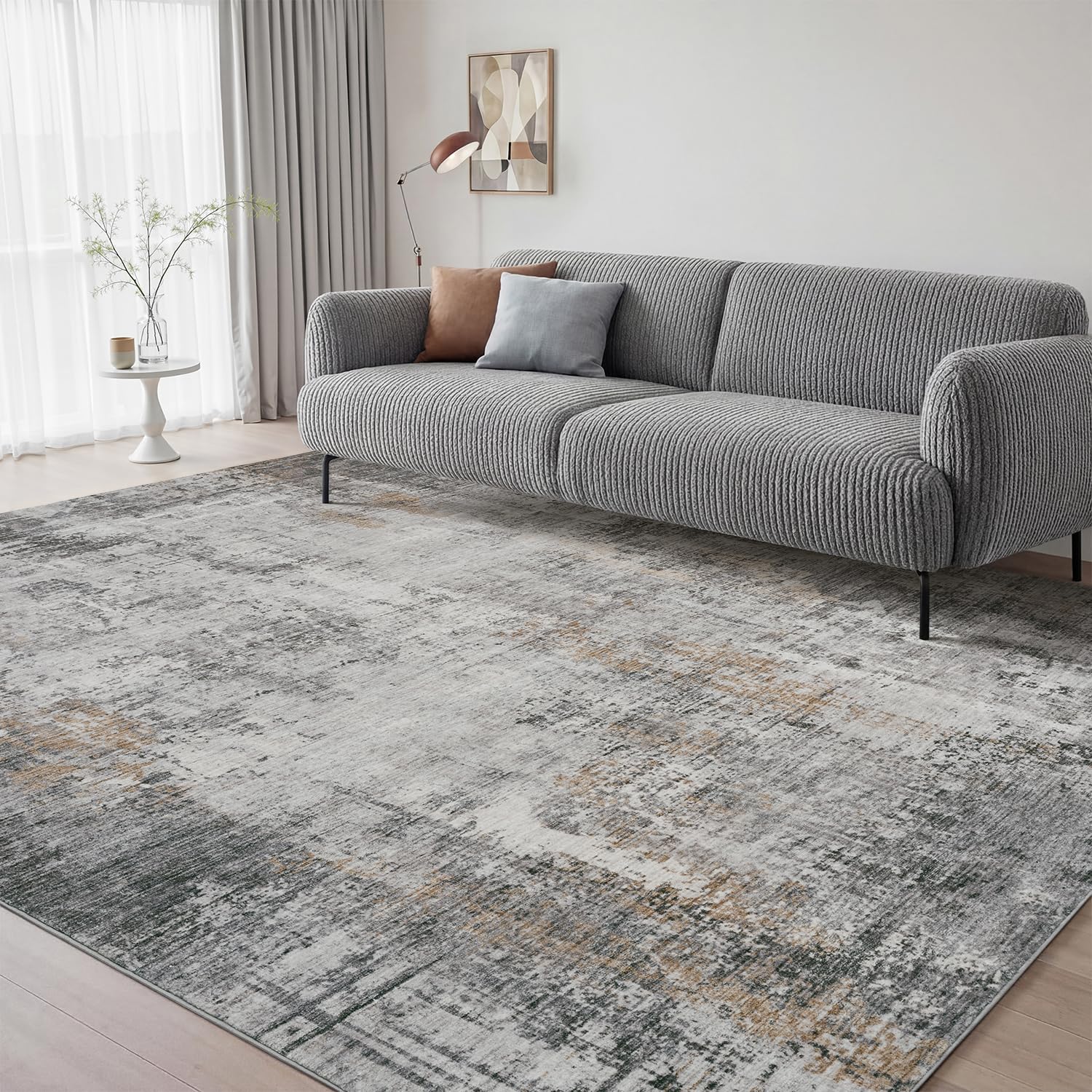 8 x 10 Area Rugs for Living Room, Machine Washable Non Slip Rug Ultra Soft Low Pile Indoor Carpet Modern Abstract Rugs for Bedroom Office Room Dining