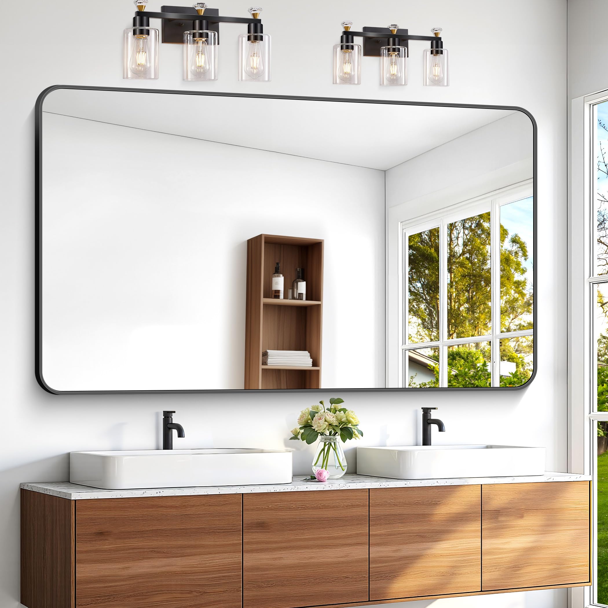 BONEWEI 60x36 Inch Large Bathroom Mirror