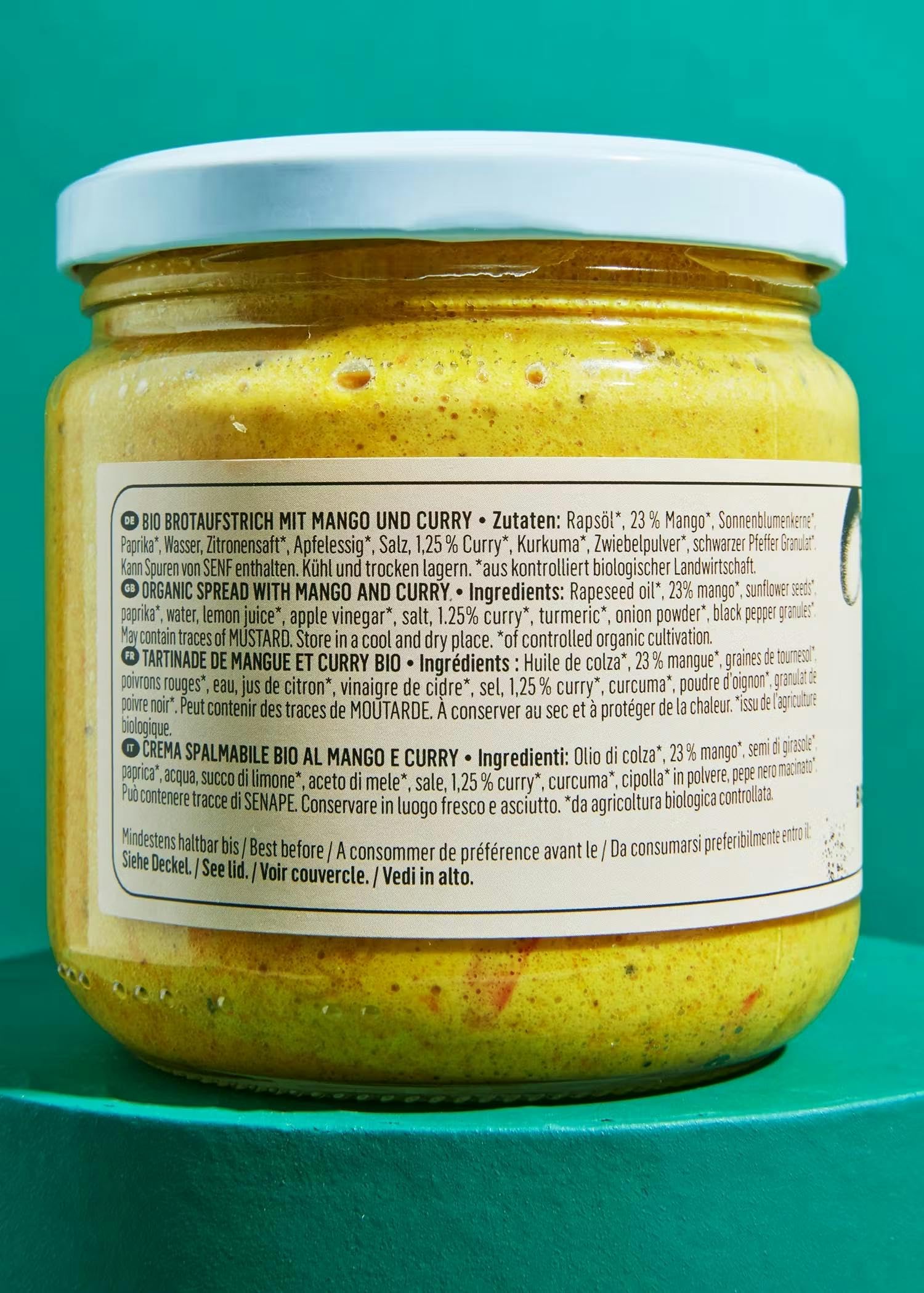 KoRo - Tartinade curry mangue bio 12 x 380 g - Pour tartiner & pour affiner les plats - Vegan & sans sucres ajoutés* - Goût fruité tropical