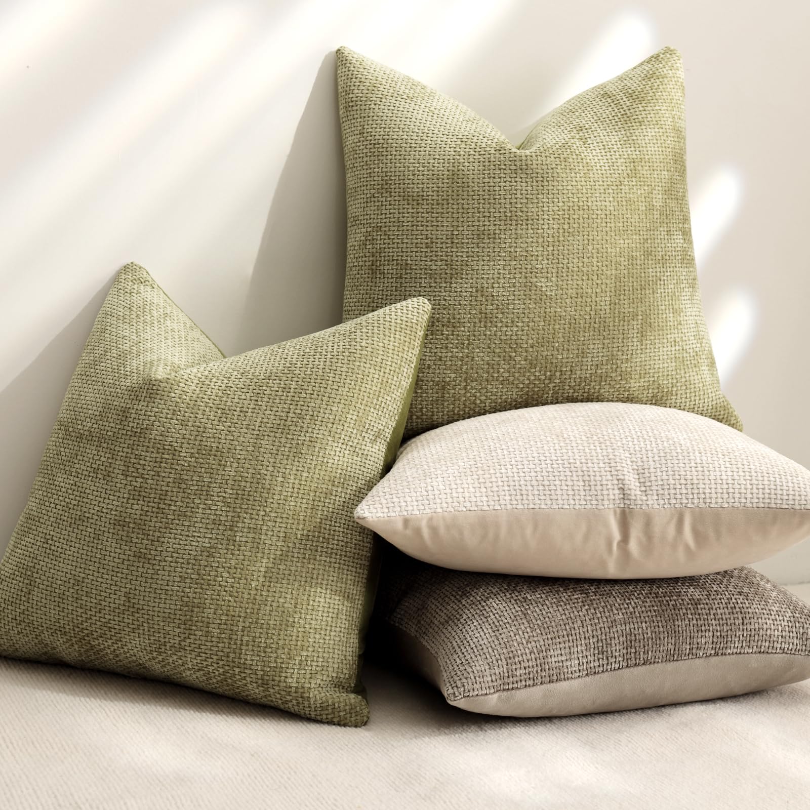 ZWJD Lot de 2 Housse Coussin de canapé 45x45 en Chenille Housse de Coussin Douces Cecoration de Maison Coussin Canape Décoratives de Luxe pour Canapé,lit et Salon