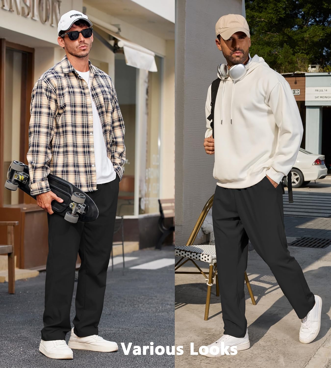 COOFANDY Men's Casual Pants Waffle Knit Yoga Pants Lightweight Sweatpants Open Bottom Lounge Trousers - Image 4