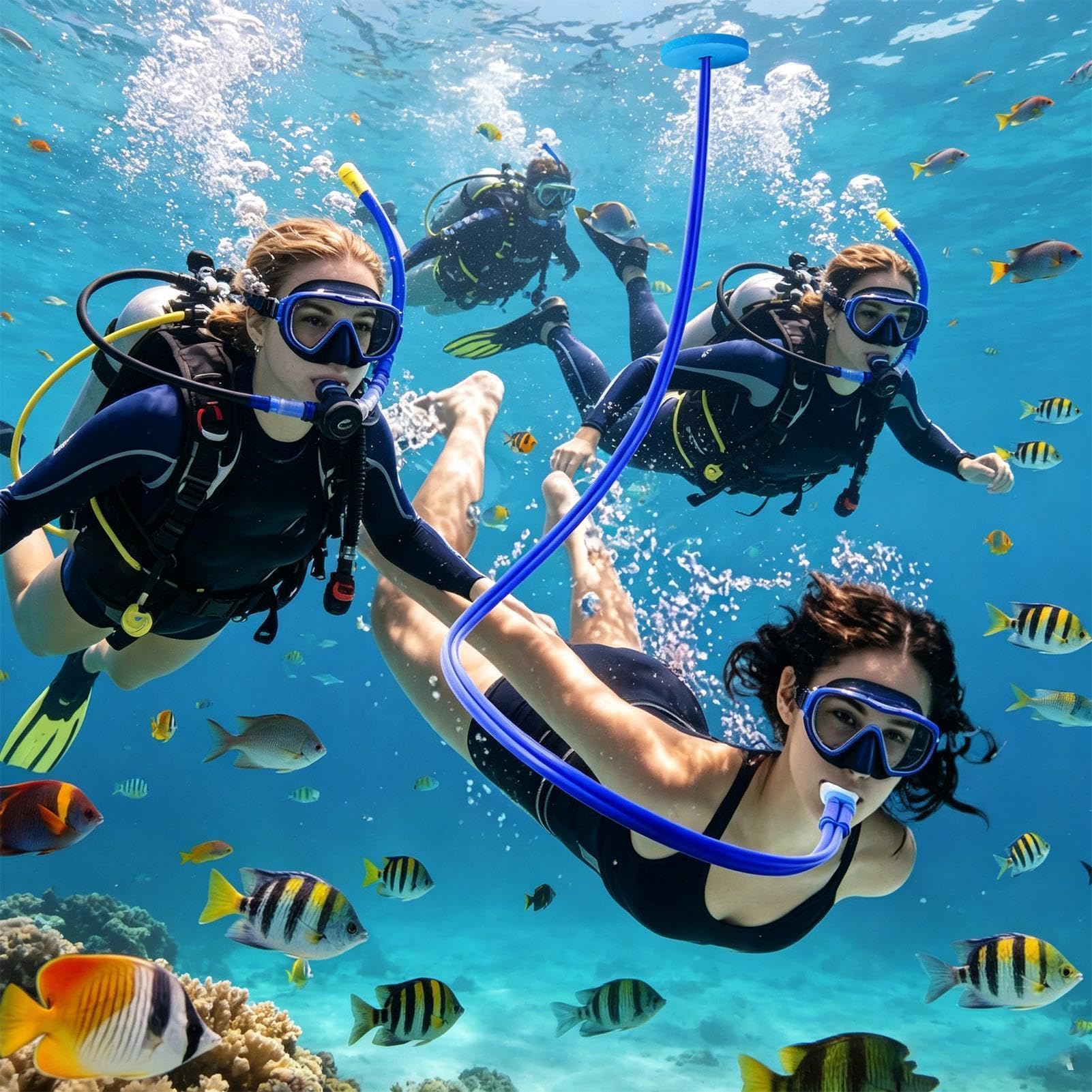 Tubo Di Respirazione Da Immersione | Snorkel Dry Totale a Prova di Perdite,Tubo Di Respirazione Subacqueo - Per Uomo Adulto Giovani Adolescenti Principianti Apnea Immersione Sport Acquatici Subacquei