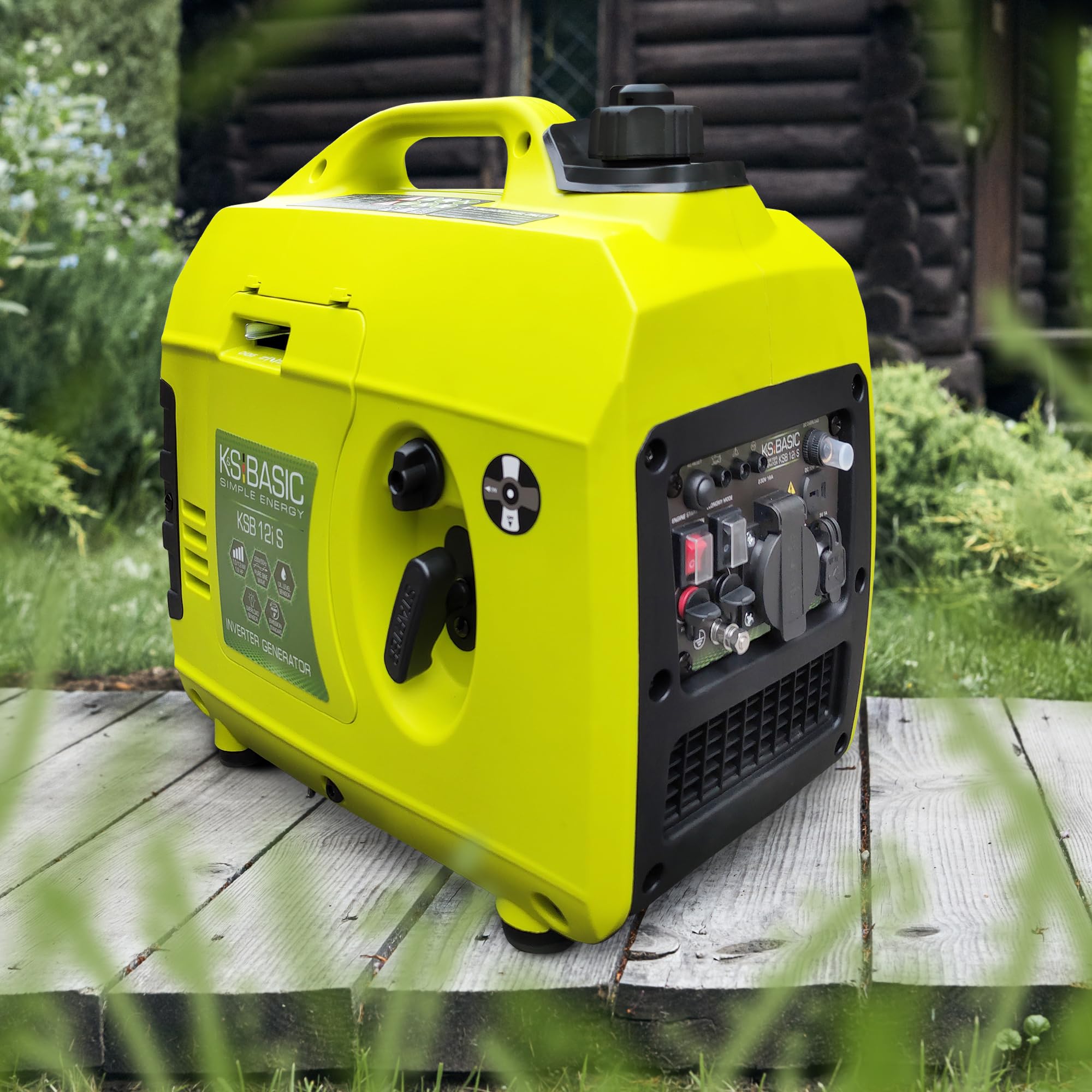 K&S Basic Generador inverter KSB 12i S de corriente kW 1.2, generadores inversores para pesca, camping, salida USB, generador de energía de emergencia de gasolina