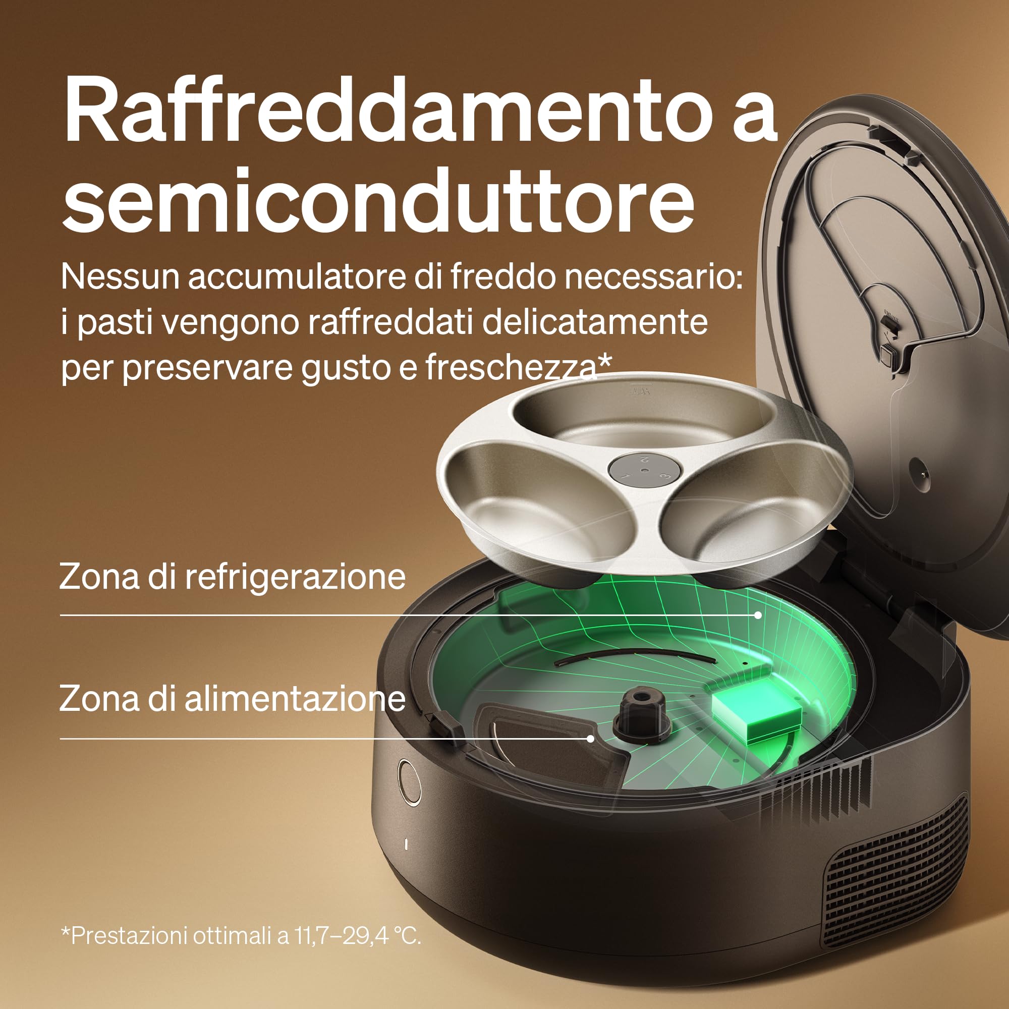 PETLIBRO Mangiatoia automatica per gatti con ciotola in acciaio inox lavabile in lavastoviglie, macchina per cibo umido con raffreddamento a semiconduttore, 2,4 GHz Wi-Fi Smart App, 3 giorni di vera
