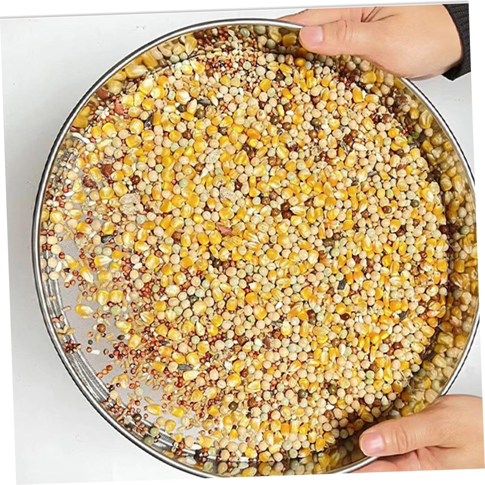 IMIKEYA Setaccio Impugnatura Comoda in Acciaio Inossidabile per Cereali Resistente la Selezione di Granaglie e Ingredienti a Grana Fine per Cucina