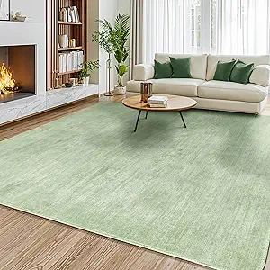 Washable Rug 5x7 Area Rugs for Living Room - Stain Resistant Non-Slip Backing Boho Rug for Bedroom,Durable & Ultra-Thin Vintage Large Area Rug(5x7,Green)
