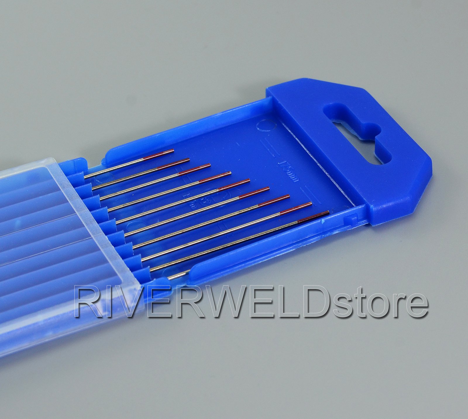 RIVERWELD Electrodo de tungsteno para soldadura TIG rojo WT20 toriado al 2 por ciento, 1,0 mm x 150 mm, paquete de 10
