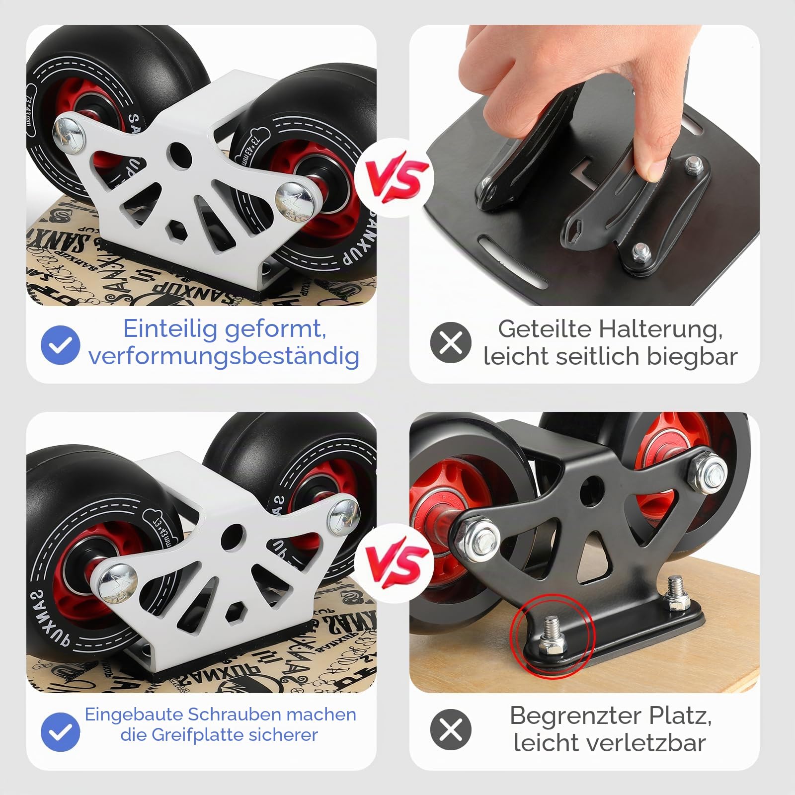 Free Skates, Skates mit geteiltem Skateboard-Design, Aluminium-Legierung, hochelastische Räder und doppelte Radstandhalterung – ultimative Freeskates