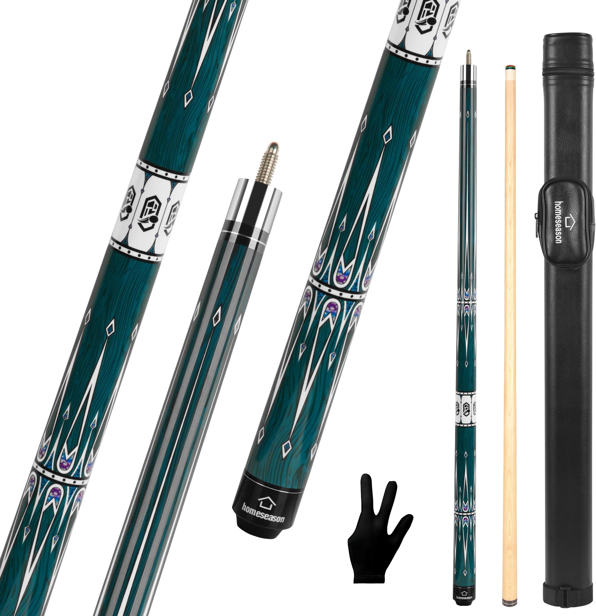 'HomeSeason Pool Cue Stick 57'' Billiard Cue Sticks Professional Low Deflection Pool Sticks'