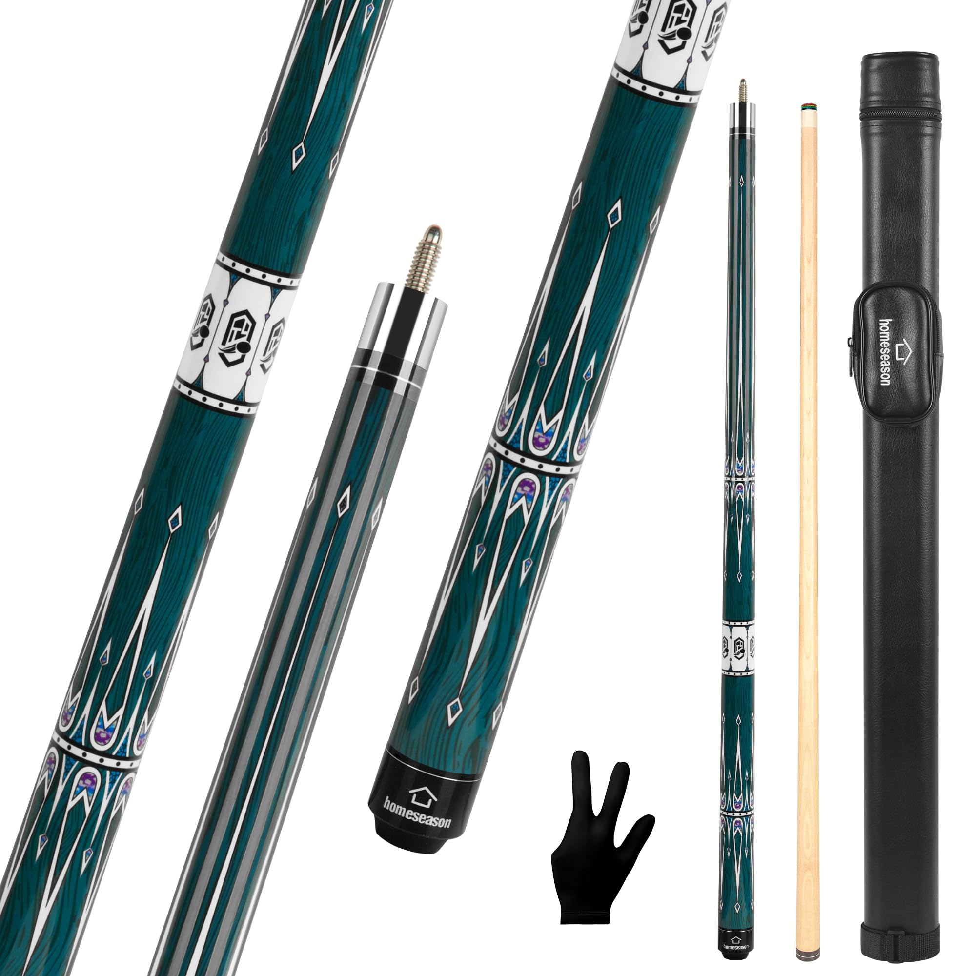 HomeSeason Pool Cue Stick 57" Billiard Cue Sticks Professional Low Deflection Pool Sticks