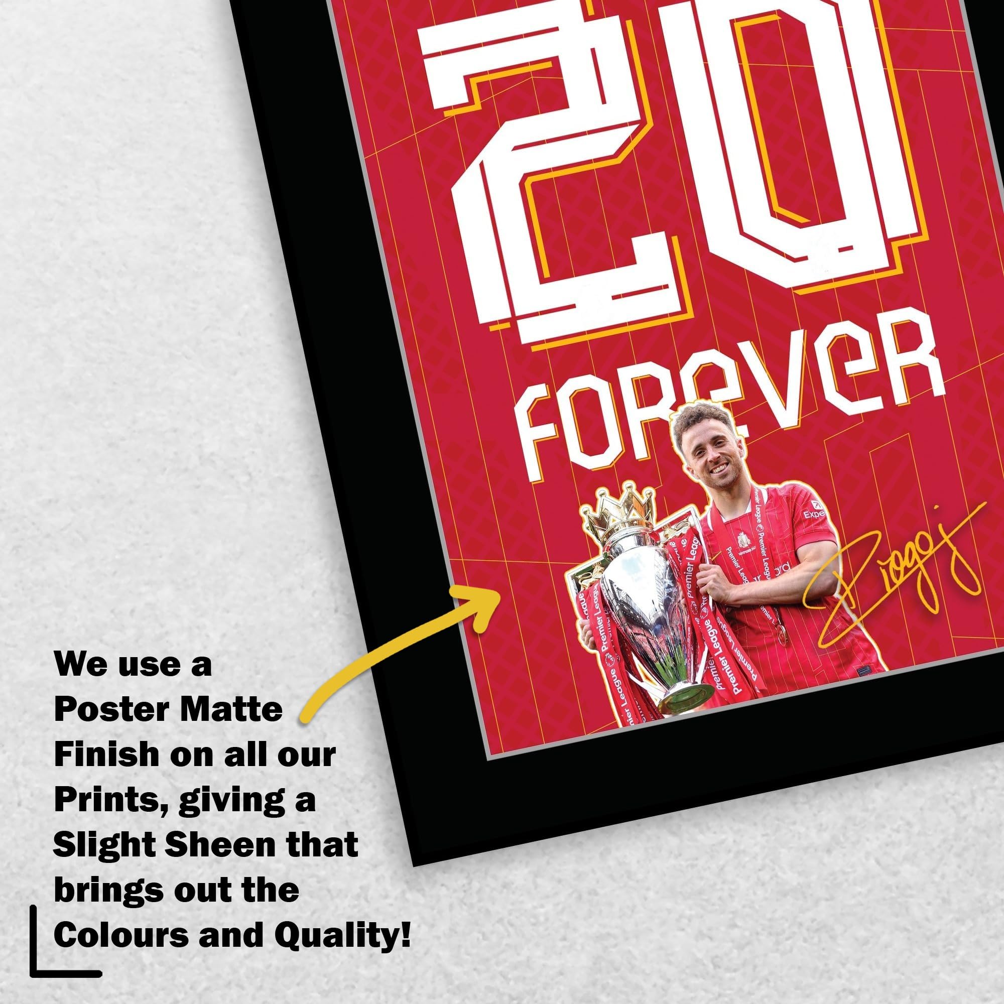 HWC Trading Diogo Jota Liverpool Forever 20 Poster Plakat Z Autografem Dla Kibiców I Kibiców Piłki Nożnej (ID-003031) - A4 Tylko Drukowanie