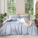 MooMee Duvet Cover Set 100% Washed Cotton Linen Like Queen | Relaxed Linen-like Texture. Soft, Breathable & Long-lasting Comfort. Lightweight. Hidden Zipper with 8 Interior Corner Ties