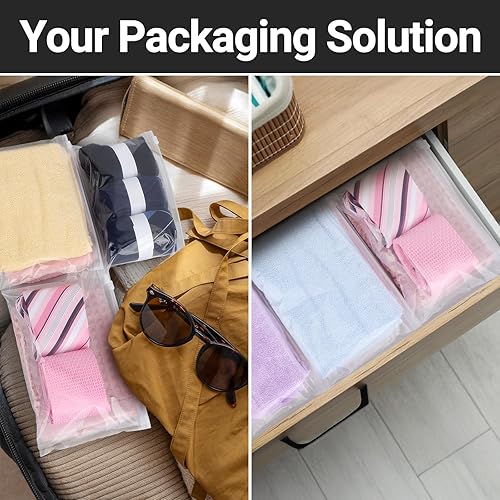 Miniatura 4 de Bolsas de embalaje transparentes, pequeñas bolsas de plástico transparente con cremallera para pantalones, corbatas, almacenamiento de calcetines, 8