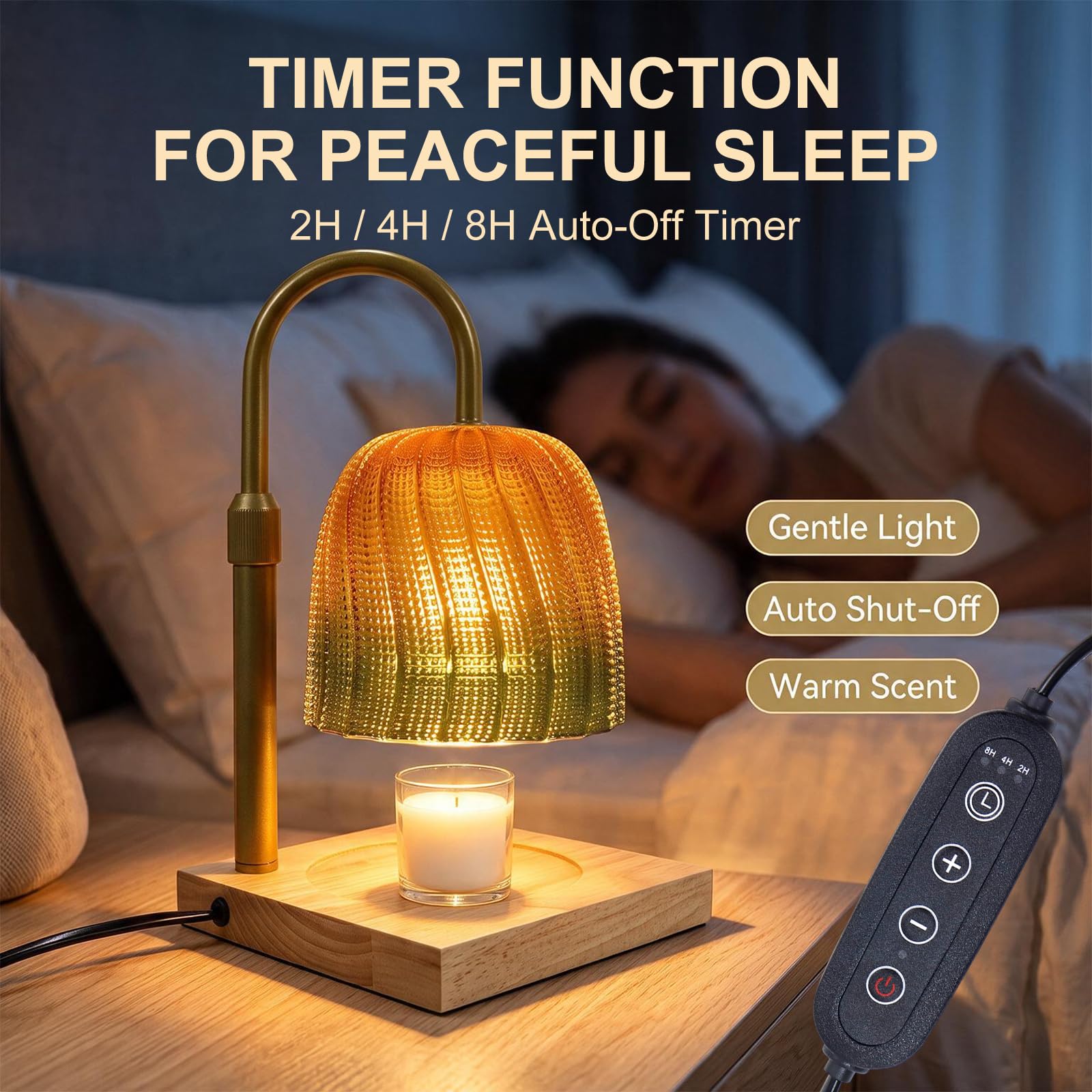 Lámpara calentador de velas – Quemador eléctrico con temporizador y