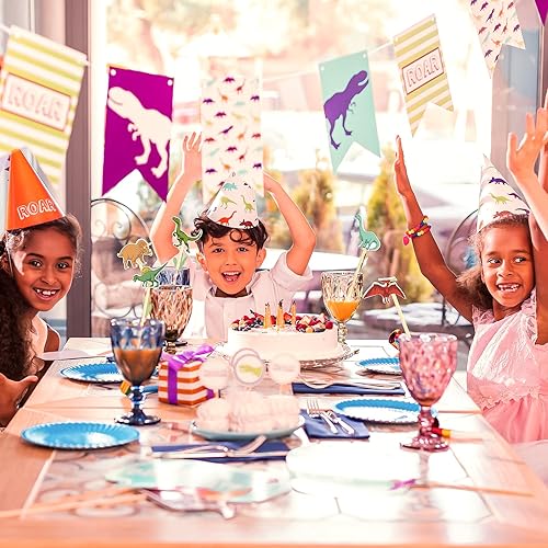 Miniatura 5 de Púas de cóctel de dinosaurios, palillos de dientes de dinosaurio, palillos de dientes de bambú para cupcakes para niños, fiesta de cumpleaños, baby