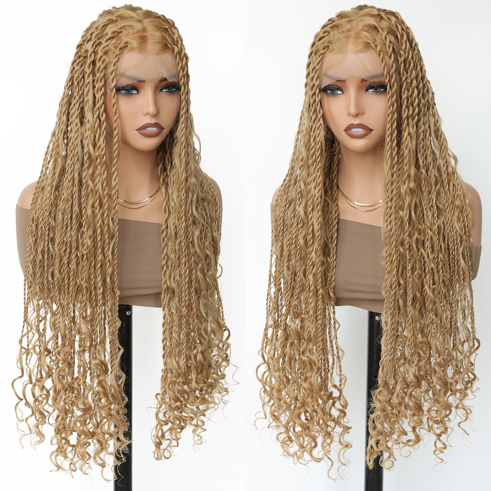 30 Inch Full Lace Synthetic Wig Knotless Braided With Baby Hair Super Long 40 Inches Twist Braided Wigs Synthetic Full Lace  main image 4