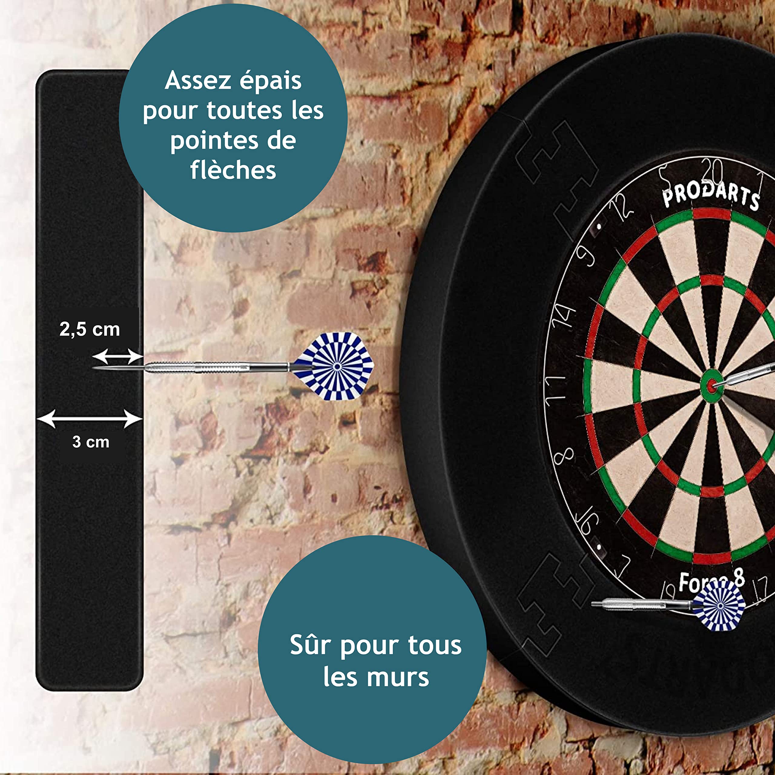 Protection Jeu De Flechette Tour Surround Pour Cibles Fléchettes Toutes Marques - Cibles Pour Flechettes Collection Anneau Noir Bo 4260544770012 Dart Board Surround