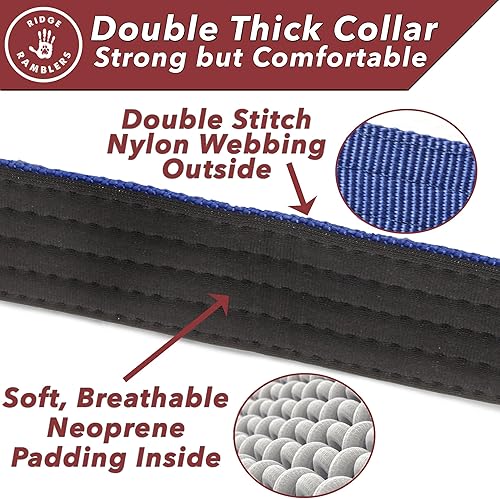 Miniatura 4 de Ridge Ramblers Collares de perro resistentes para perros grandes. Este collar de perro ancho, acolchado y táctico tiene la fuerza y durabilidad para